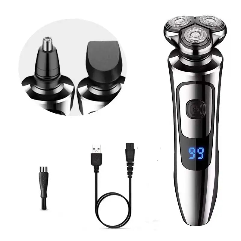 Electric Shaver Man Rechargeable Razor Shaving Knife Whisker Knife Household Portable Floating Three Tip Water Wash