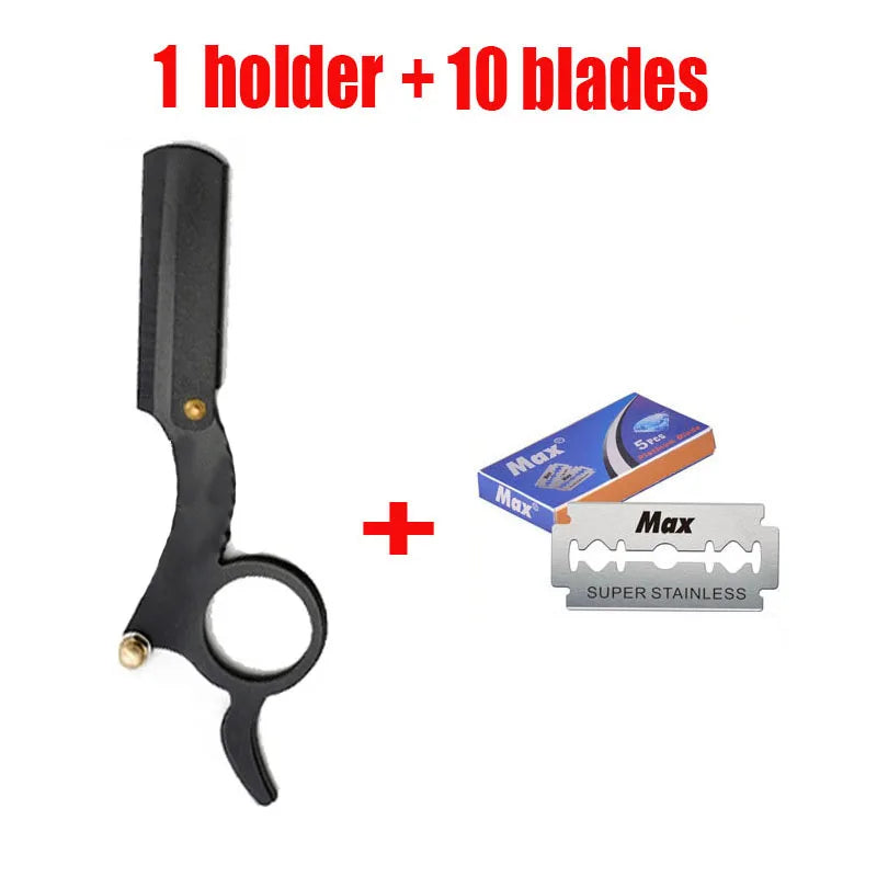 Thumb Manual Razor Straight Edge Haircut Beard Eyebrow Shaver Men Depilation Razor Hairdresser Trimming Replaceable Blades