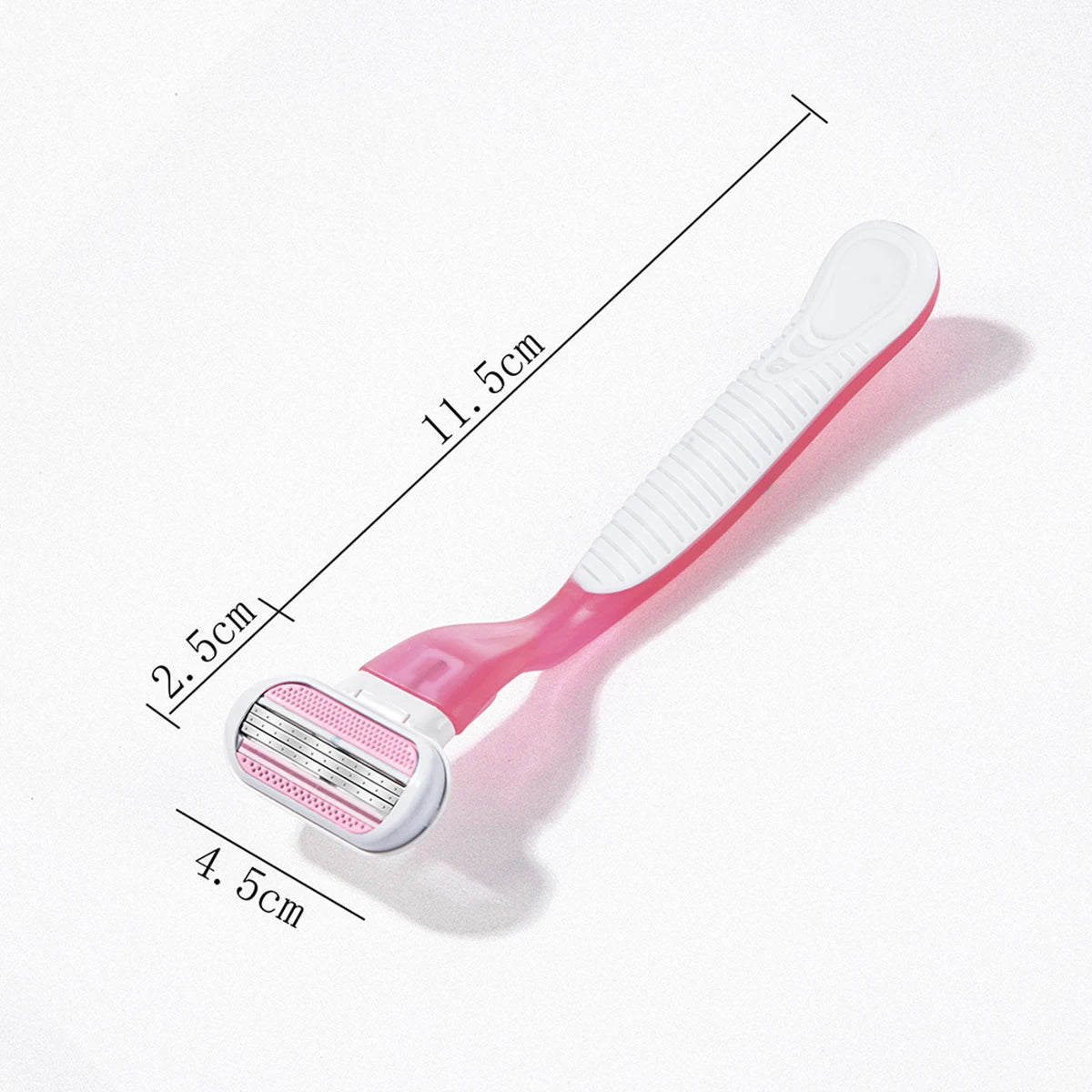 Women's Safety Razor - 1 Handle + 8 Replaceable 3-Layer Stainless Steel Blades, Pink Shaver Head for Smooth Hair Removal