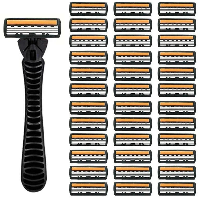 3-layer Shaver sackPremium Stainless Steel Safety Razor with Replaceable Blades - Smooth and Comfortable Shave for Men and Women