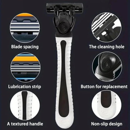 3-layer Stainless Steel Blade Men Razor Washable For Travel For Home Shaver Manual Shave Razors For Daily Face Care