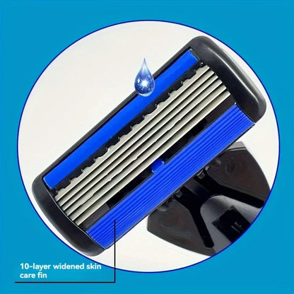 6-layer razor blade, men's stainless steel blade, classic water washed razor, sharp blade for clean shaving