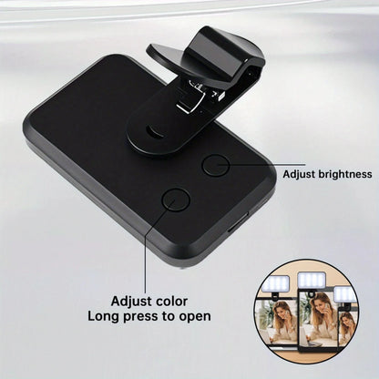Mini lumière de remplissage pour Selfie, 3 Modes de couleur, luminosité réglable, Rechargeable, Clip sur téléphones mobiles, ordinateurs, photographie, lumières LED
