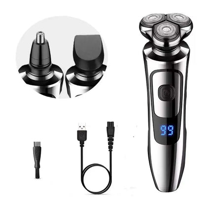 Electric Shaver Man Rechargeable Razor Shaving Knife Whisker Knife Household Portable Floating Three Tip Water Wash
