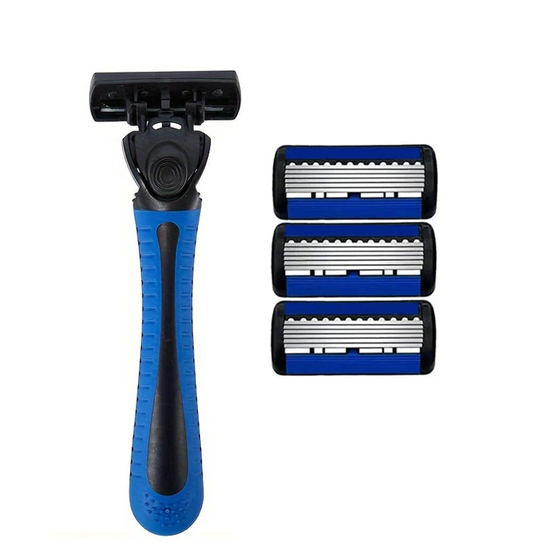 6-layer razor blade, men's stainless steel blade, classic water washed razor, sharp blade for clean shaving