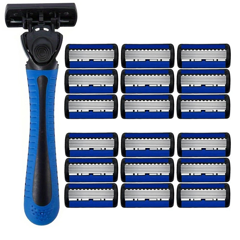6-layer razor blade, men's stainless steel blade, classic water washed razor, sharp blade for clean shaving