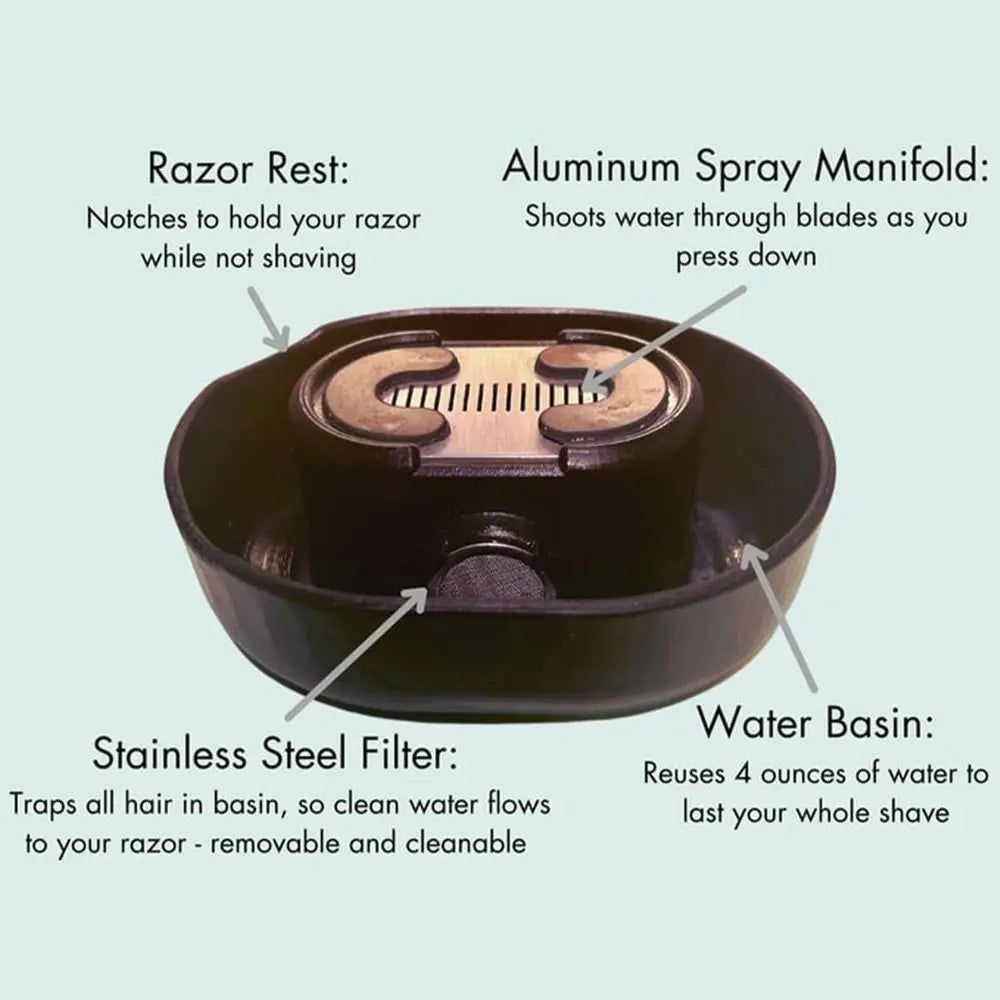 Razor Rinser Cleaner Cleans Blades No Electricity Required Shaver Rinse Stand for Most Head Razors for Men