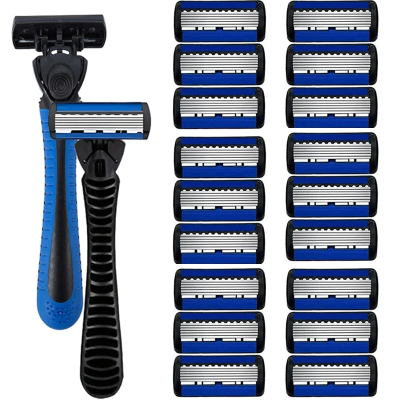 6-layer razor blade, men's stainless steel blade, classic water washed razor, sharp blade for clean shaving