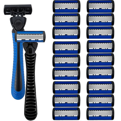 6-layer razor blade, men's stainless steel blade, classic water washed razor, sharp blade for clean shaving