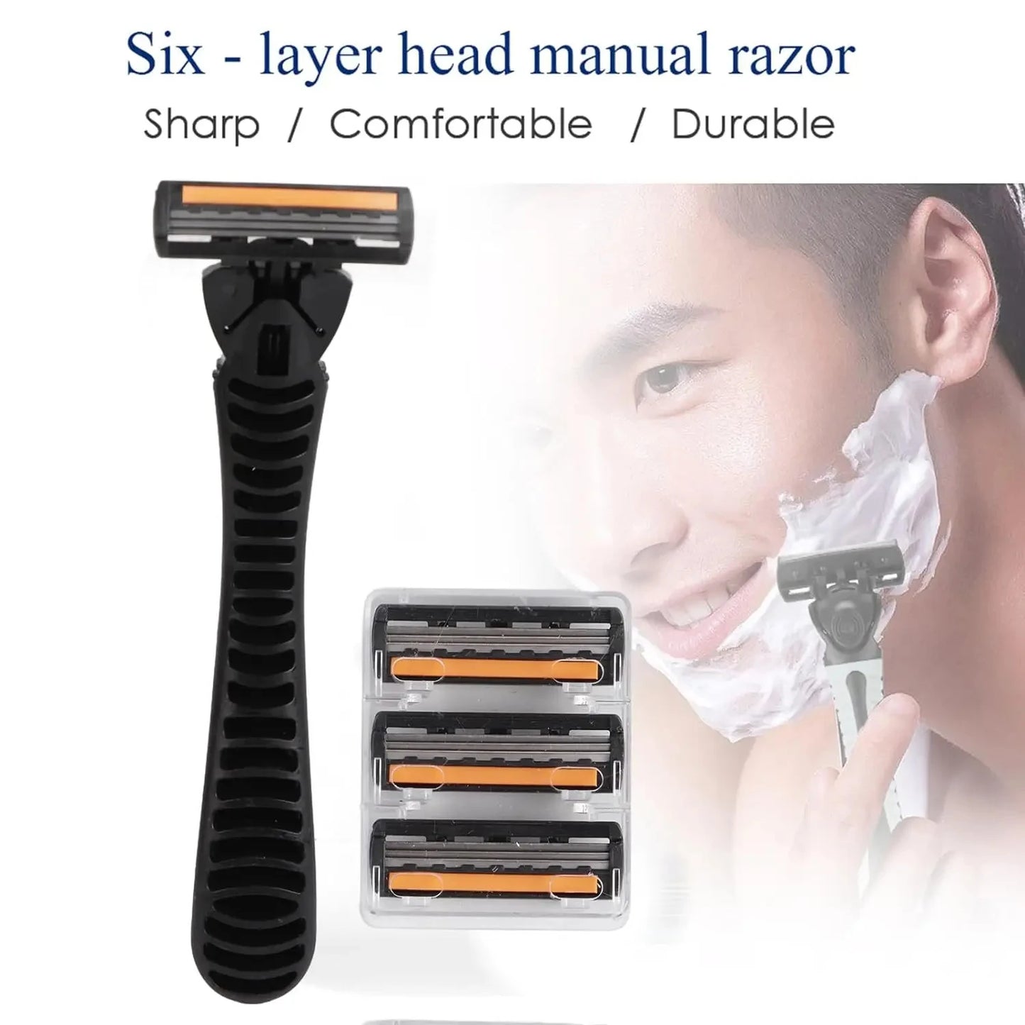 3-layer Stainless Steel Blade Men Razor Washable For Travel For Home Shaver Manual Shave Razors For Daily Face Care