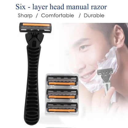 3-layer Stainless Steel Blade Men Razor Washable For Travel For Home Shaver Manual Shave Razors For Daily Face Care