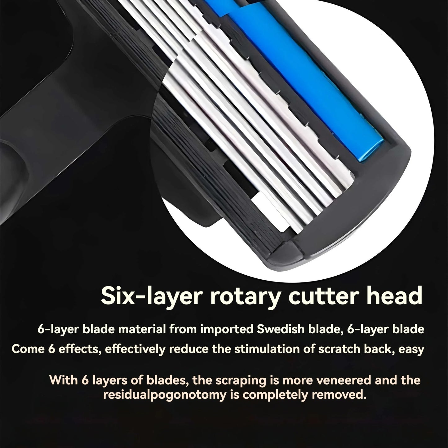 6-layer razor blade, men's stainless steel blade, classic water washed razor, sharp blade for clean shaving