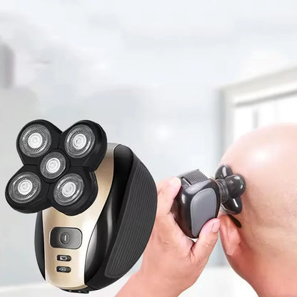 2025New Model Waterproof Rotary Razor Beard Clipper Hair Trimmer Face 5 Headed Electric Shaver Razor Rechargeable Male