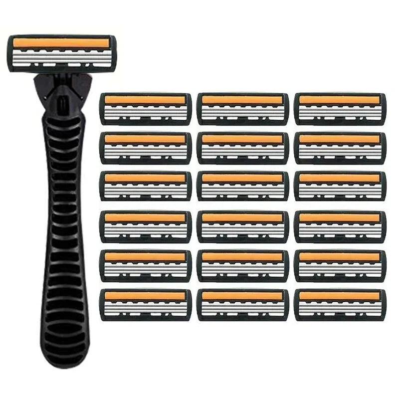 3-layer Stainless Steel Blade Men Razor Washable For Travel For Home Shaver Manual Shave Razors For Daily Face Care