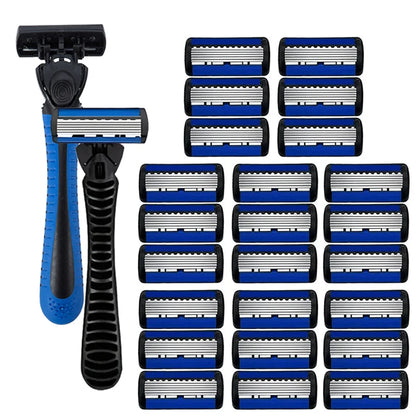 6-layer razor blade, men's stainless steel blade, classic water washed razor, sharp blade for clean shaving